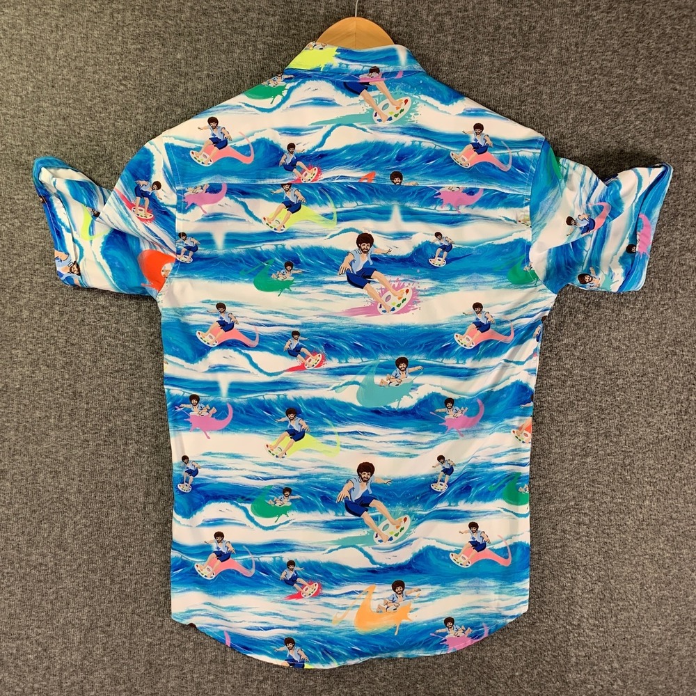 RSVLTS Bob Ross Shirt Men Medium AOP Paint Aloha Water Geometric Kunuflex - Picture 6 of 10